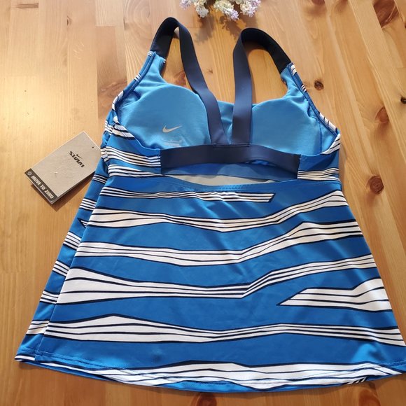 Women's Nike Wave-Stripe V-Back Tankini Top  Size S - Picture 7 of 11